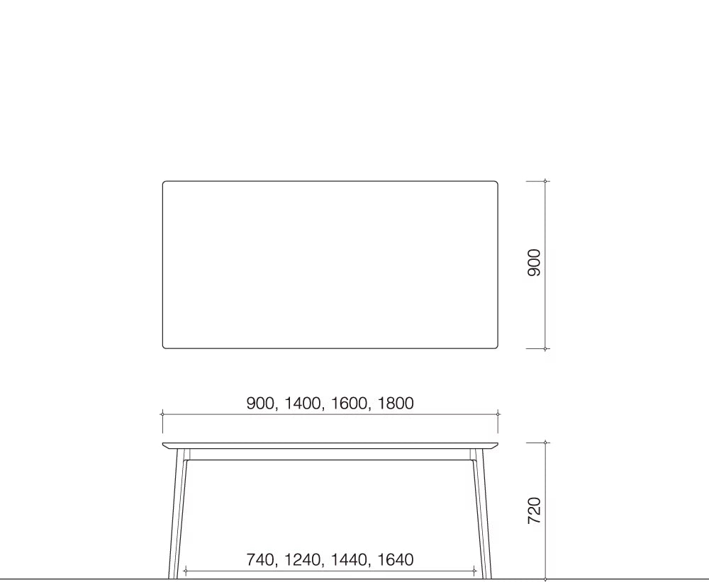 TAPERED dining table 180cm