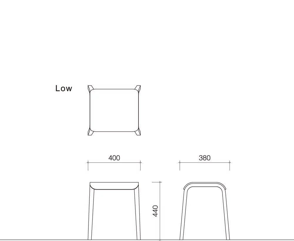 TAPERED stool L 木座