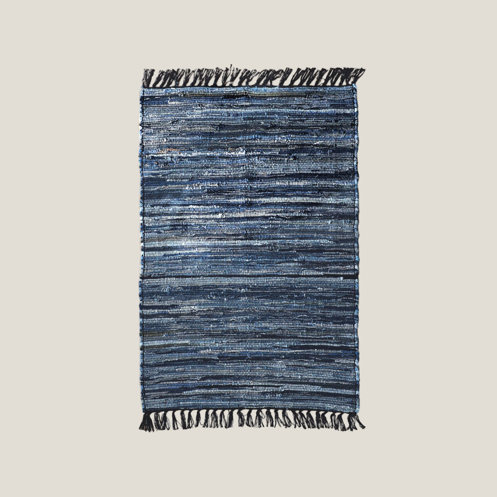 90x150cm ユーズドデニム メーア BL