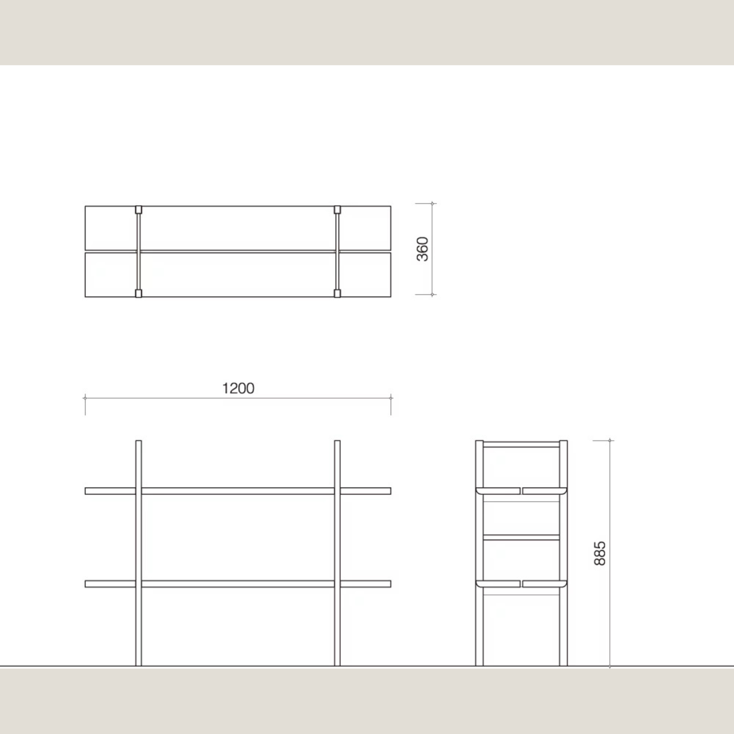 yamanami YB1 シェルフ 2段