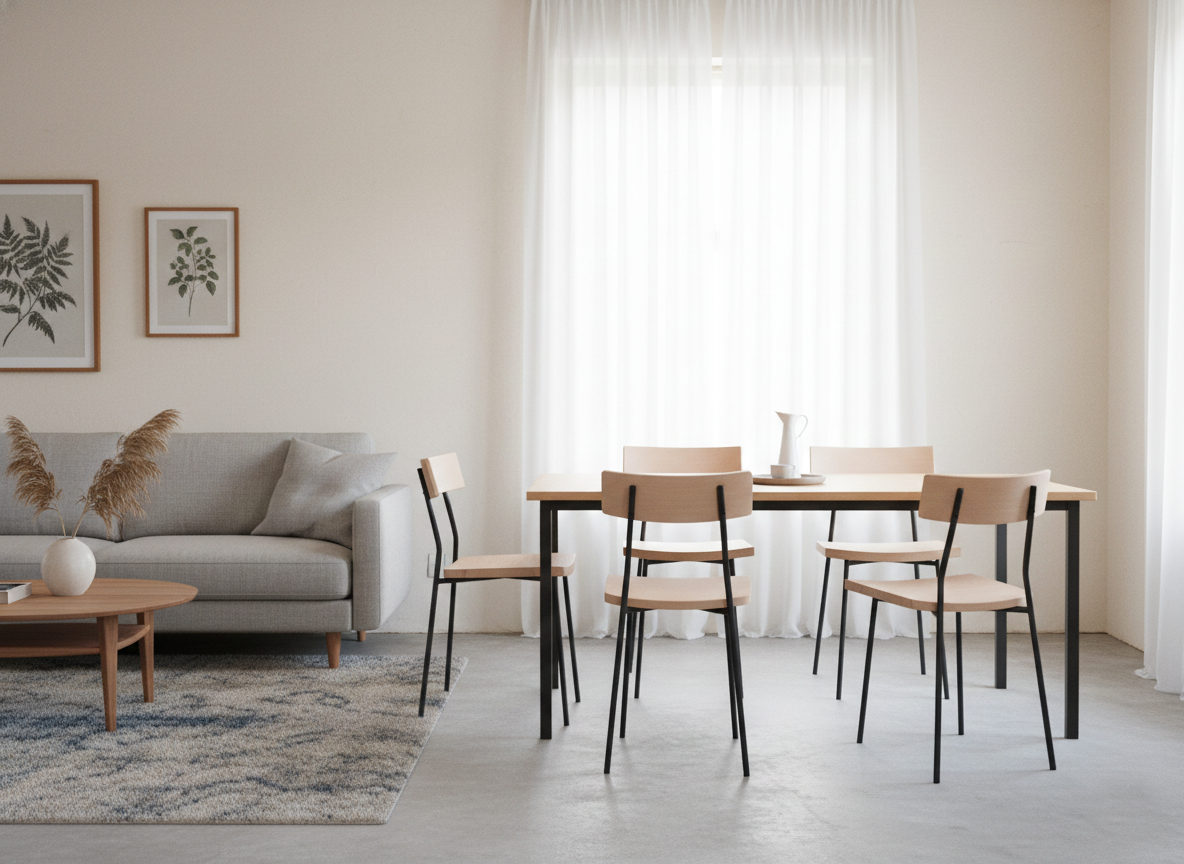 横につながるダイニングチェア